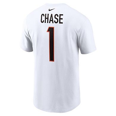 Men's Nike Ja'Marr Chase White Cincinnati Bengals Player Name & Number T-Shirt
