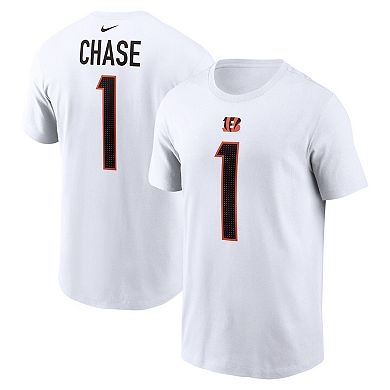 Men's Nike Ja'Marr Chase White Cincinnati Bengals Player Name & Number T-Shirt