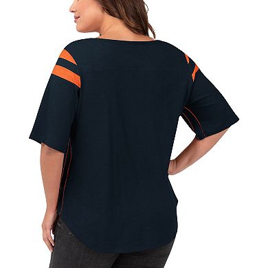 Women's G-III 4Her by Carl Banks Navy Chicago Bears Plus Size Linebacker T-Shirt
