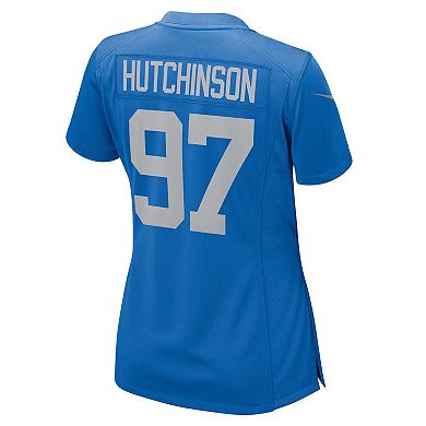 Women's Nike Aidan Hutchinson Blue Detroit Lions Player Jersey