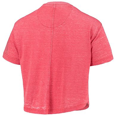 Women's Pressbox Red Georgia Bulldogs Edith Vintage Burnout Crop T-Shirt