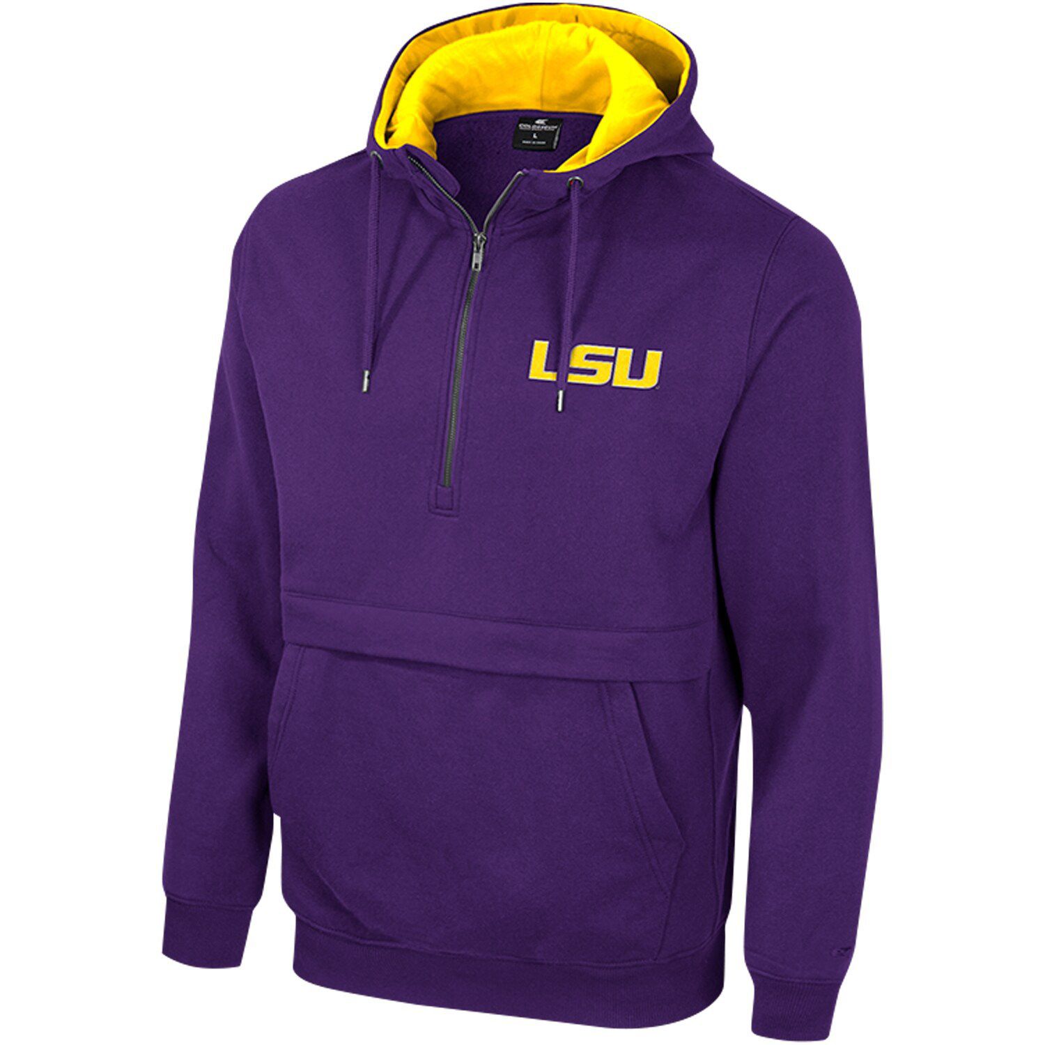 Men's Colosseum Purple LSU Tigers Half-Zip Hoodie