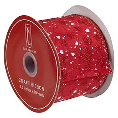 Glitter Hearts 1 1/2 In. x 20 Yds. Valentines Day Ribbon
