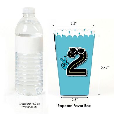 Big Dot Of Happiness Two Cool - Boy - Blue 2nd Birthday Party Favor Popcorn Treat Boxes - Set Of 12