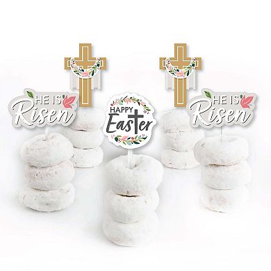 Big Dot Of Happiness Religious Easter Cupcake Toppers Christian Clear Treat Picks 24 Ct