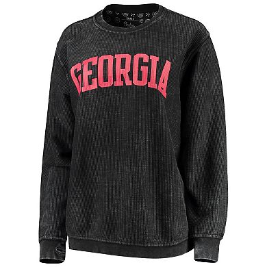 NCAA Georgia Bulldogs Women's Corded Crew Sweatshirt | Charcoal Grey Soft Cotton Pullover For Game Day & Casual Wear