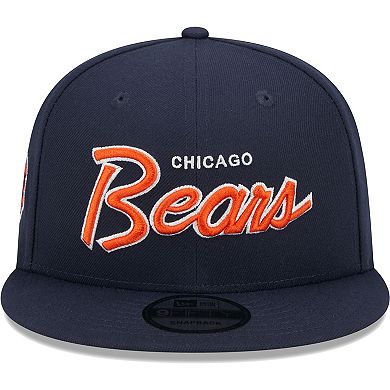 Men's New Era Navy Chicago Bears Main Script 9FIFTY Snapback Hat