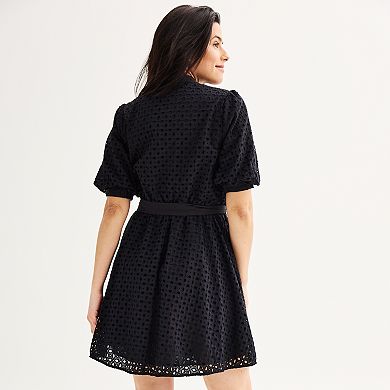 Women's Nine West Eyelet Fit & Flare Dress