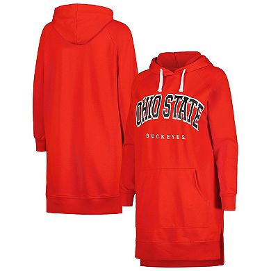 Women's Gameday Couture Scarlet Ohio State Buckeyes Take a Knee Raglan Hooded Sweatshirt Dress