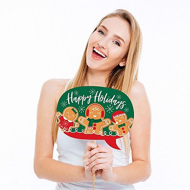 Big Dot Of Happiness Gingerbread Christmas - Gingerbread Man Holiday Photo Booth Props 20 Ct