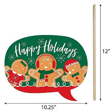 Big Dot Of Happiness Gingerbread Christmas - Gingerbread Man Holiday Photo Booth Props 20 Ct