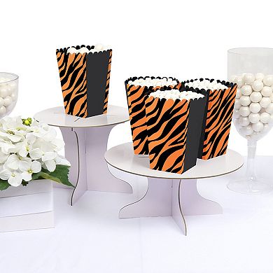 Big Dot Of Happiness Tiger Print - Jungle Party Favor Popcorn Treat Boxes - Set Of 12