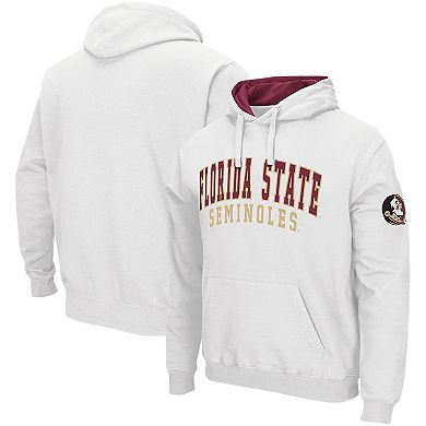 Men's Colosseum White Florida State Seminoles Double Arch Pullover Hoodie