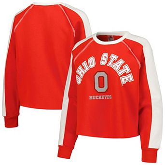 Women's Gameday Couture Scarlet Ohio State Buckeyes Blindside RaglanÂ Cropped Pullover Sweatshirt