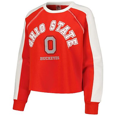 Women's Gameday Couture Scarlet Ohio State Buckeyes Blindside RaglanÂ Cropped Pullover Sweatshirt