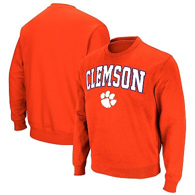 Men's Colosseum Orange Clemson Tigers Arch & Logo Pullover Sweatshirt