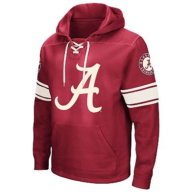 Men's Colosseum Crimson Alabama Crimson Tide Big & Tall Hockey Lace-Up Pullover Hoodie