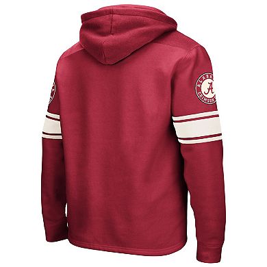 Men's Colosseum Crimson Alabama Crimson Tide Big & Tall Hockey Lace-Up Pullover Hoodie