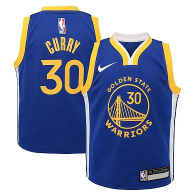 Preschool Nike Stephen Curry Royal Golden State Warriors Dri-FIT Swingman Player Jersey - Icon Edition