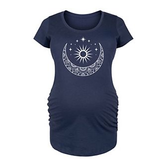 Maternity Sun Moon Rainbow Stars Graphic Tee