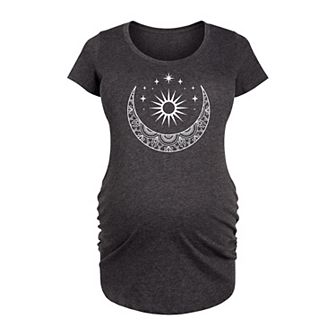 Maternity Sun Moon Rainbow Stars Graphic Tee