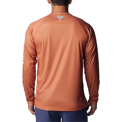 Men's Columbia Texas Orange Texas Longhorns PFG Terminal Tackle Omni-Shade Raglan Long Sleeve T-Shirt