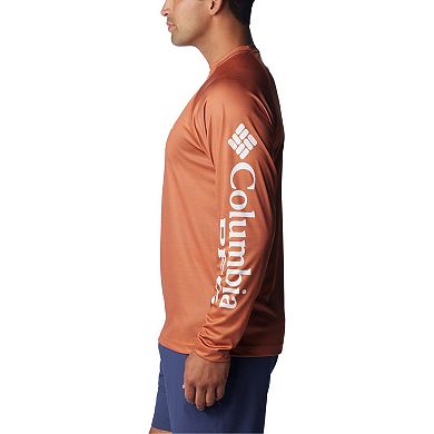 Men's Columbia Texas Orange Texas Longhorns PFG Terminal Tackle Omni-Shade Raglan Long Sleeve T-Shirt