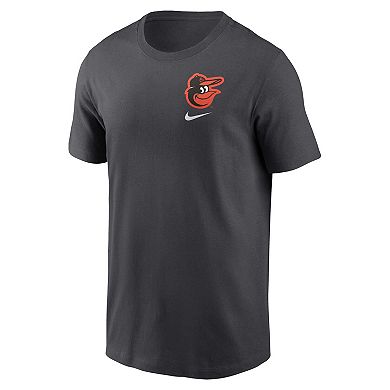 Men's Nike Charcoal Baltimore Orioles Logo Sketch Bar T-Shirt