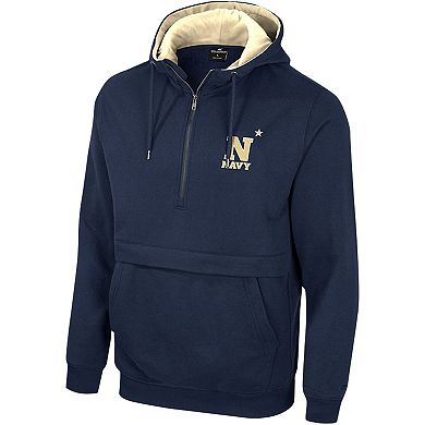 Men's Colosseum Navy Navy Midshipmen Half-Zip Hoodie