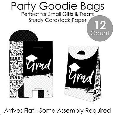 Big Dot Of Happiness Black & White Grad Best Is Yet To Come Party Goodie Boxes 12 Ct