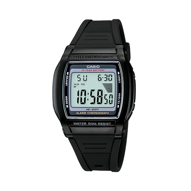 Casio Men's Digital Chronograph Watch - W201-1AV, Multicolor