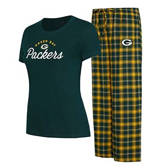 Women's Concepts Sport Green/Gold Green Bay Packers Arctic Top & Flannel Pants Sleep Set