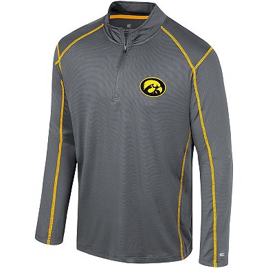 Men's Colosseum Black Iowa Hawkeyes Cameron Quarter-Zip Windshirt