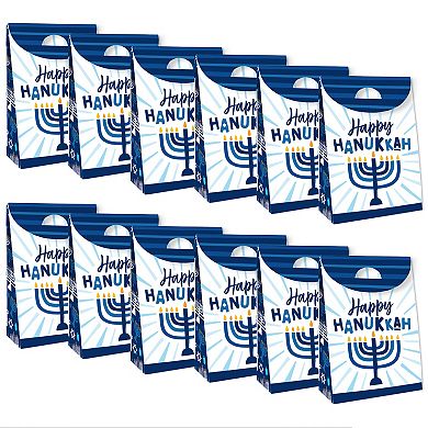 Big Dot Of Happiness Hanukkah Menorah Holiday Gift Favor Bags Party Goodie Boxes 12 Ct