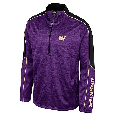 Men's Colosseum Purple Washington Huskies Marled Half-Zip Jacket