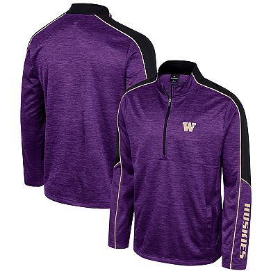 Men's Colosseum Purple Washington Huskies Marled Half-Zip Jacket
