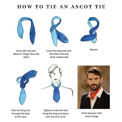 Navona - Silk Ascot Cravat Tie For Men