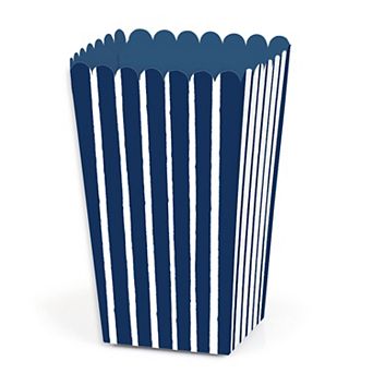 Big Dot Of Happiness Navy Stripes - Simple Party Favor Popcorn Treat Boxes - Set Of 12
