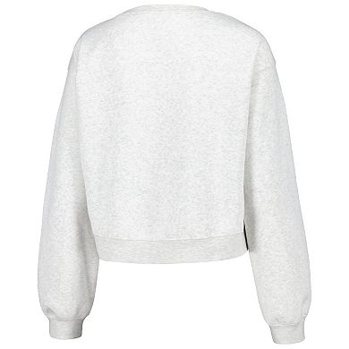 Women's ZooZatz Oatmeal Florida Gators Core Chenille Cropped Pullover Sweatshirt