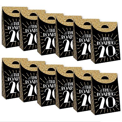 Big Dot Of Happiness Roaring 20’s Art Deco Jazz Gift Favor Bags - Party Goodie Boxes 12 Ct