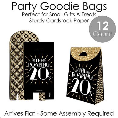 Big Dot Of Happiness Roaring 20’s Art Deco Jazz Gift Favor Bags - Party Goodie Boxes 12 Ct