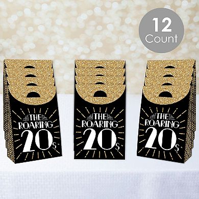 Big Dot Of Happiness Roaring 20’s Art Deco Jazz Gift Favor Bags - Party Goodie Boxes 12 Ct