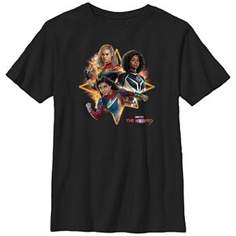 Boys Husky The Marvels Trio Portrait Graphic Tee