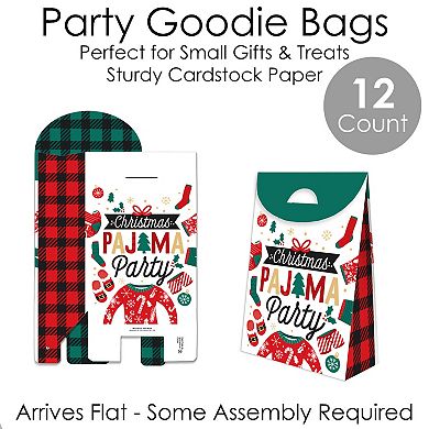 Big Dot Of Happiness Christmas Pajamas Holiday Pj Gift Favor Bag Party Goodie Boxes 12 Ct