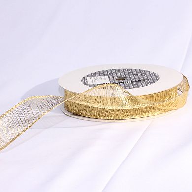 Shimmering Metallic Mesh Wired Craft Ribbon