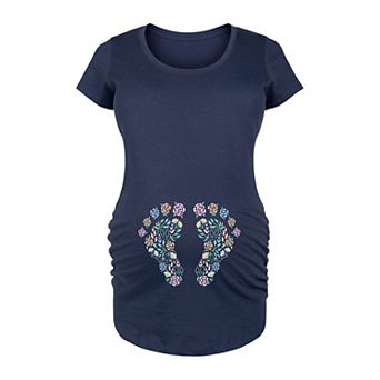 Maternity Floral Footprint Belly Graphic Tee