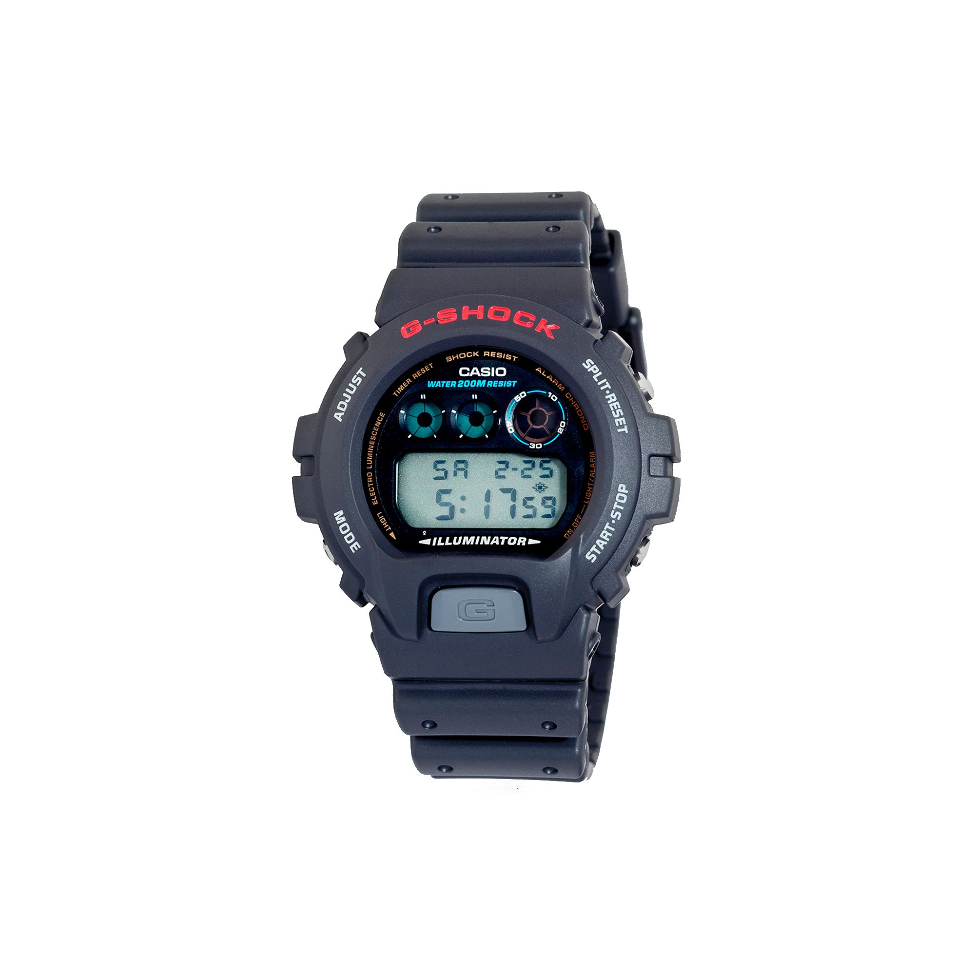 Casio Mens G-Shock Classic Digital Chronograph Watch - DW6900-1V, Multicol