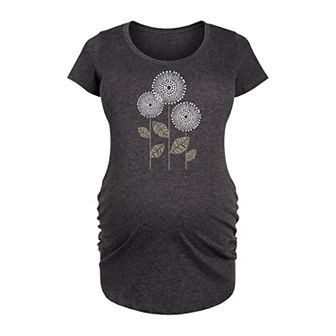 Maternity Abstract Dandelions Graphic Tee
