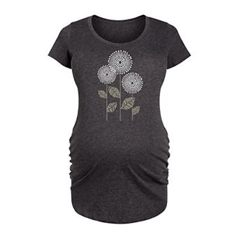 Maternity Abstract Dandelions Graphic Tee