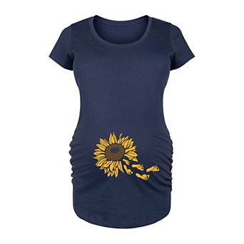 Maternity Sunflower Trailing Footprints Graphic Tee